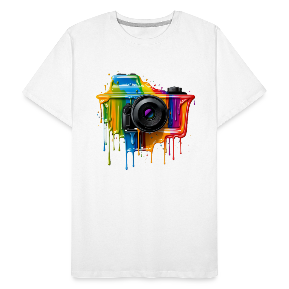 Kamera Grafitti - Männer Premium Bio T-Shirt - Weiß