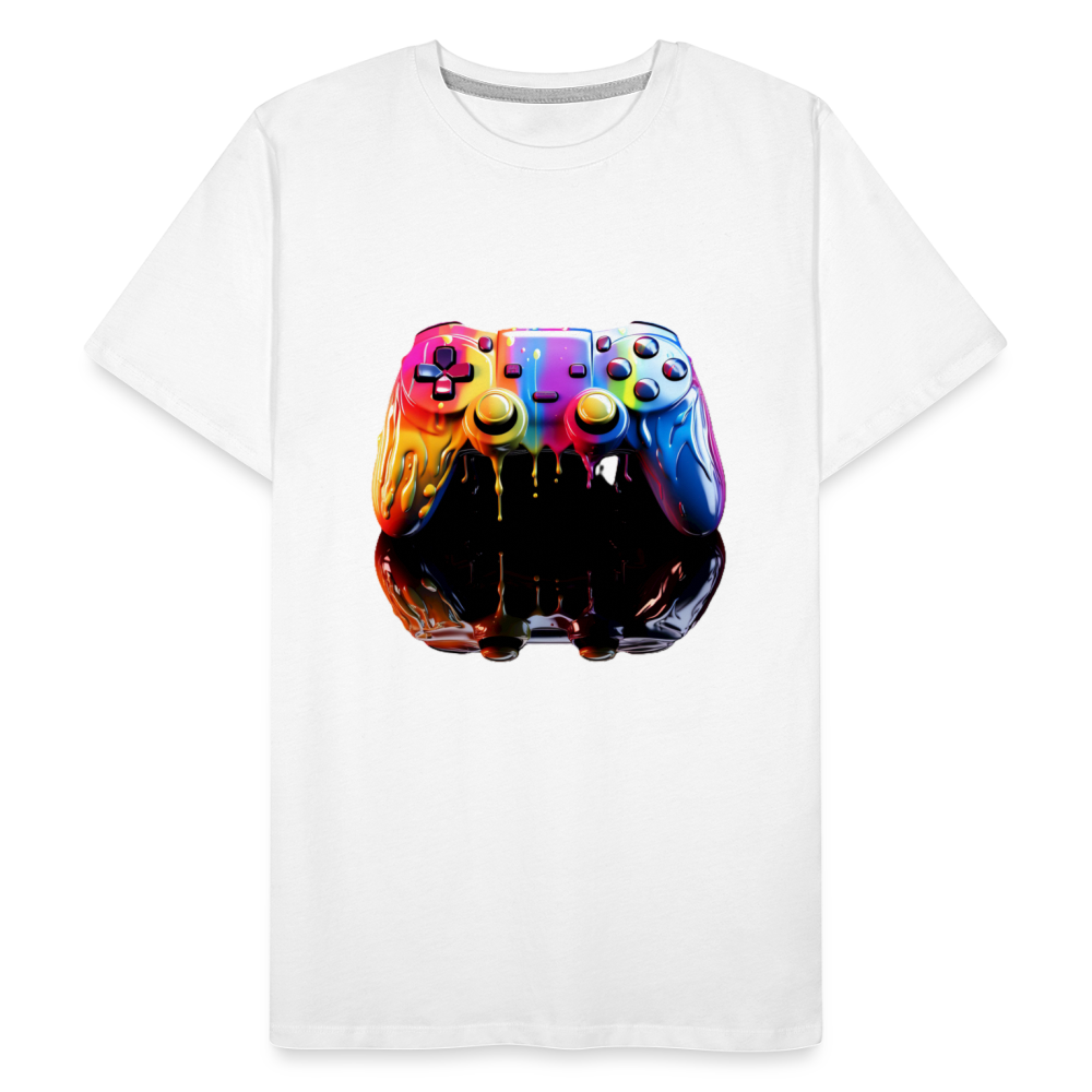 Controller Grafitti - Männer Premium Bio T-Shirt - Weiß