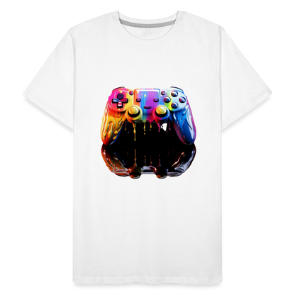 Controller Grafitti - Männer Premium Bio T-Shirt - Weiß