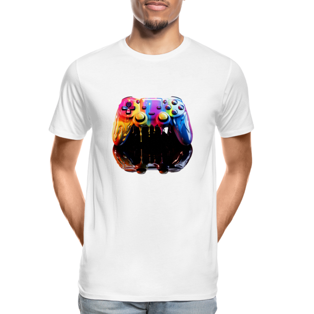 Controller Grafitti - Männer Premium Bio T-Shirt - Weiß