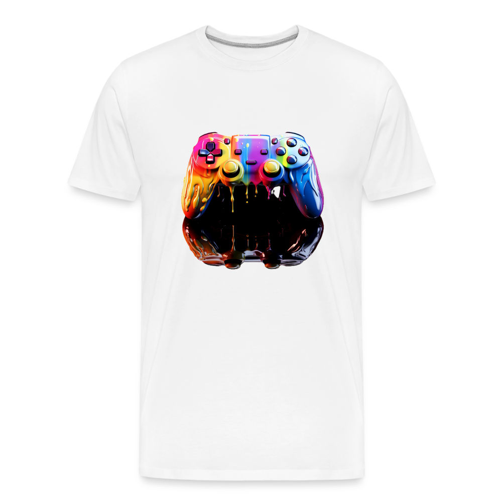 Controller Grafitti - Männer Premium Bio T-Shirt - Weiß