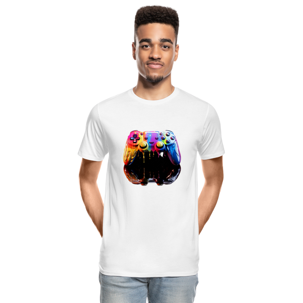 Controller Grafitti - Männer Premium Bio T-Shirt - Weiß