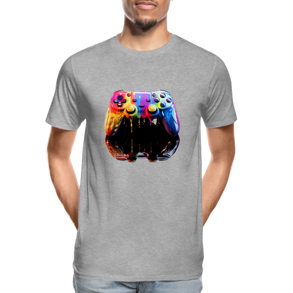 Controller Grafitti - Männer Premium Bio T-Shirt - Grau meliert