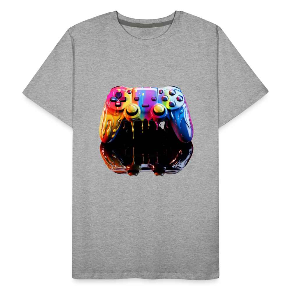 Controller Grafitti - Männer Premium Bio T-Shirt - Grau meliert