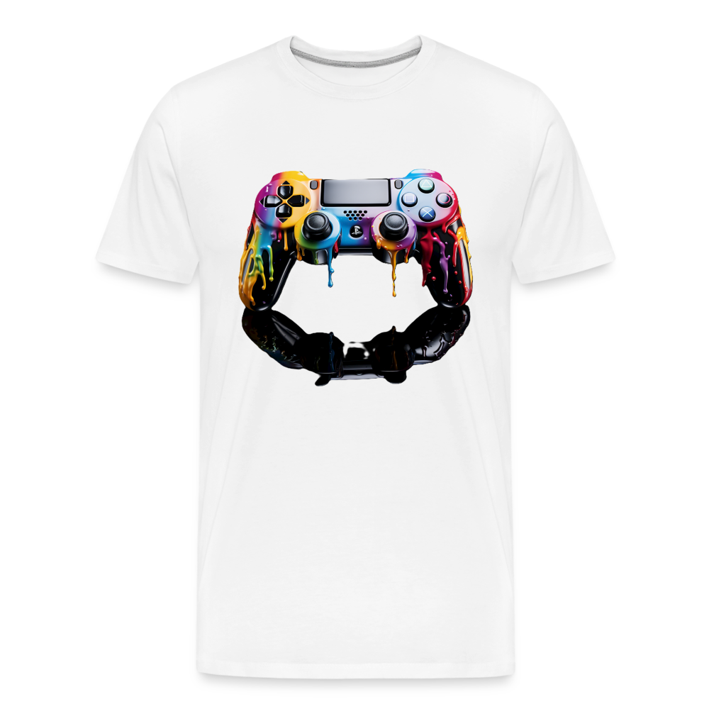 Controller Grafitti - Männer Premium Bio T-Shirt - Weiß