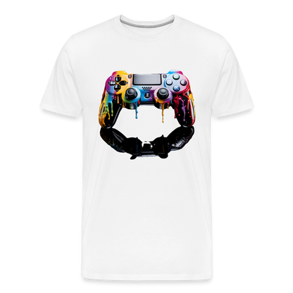 Controller Grafitti - Männer Premium Bio T-Shirt - Weiß