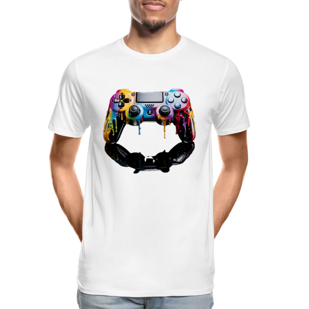 Controller Grafitti - Männer Premium Bio T-Shirt - Weiß