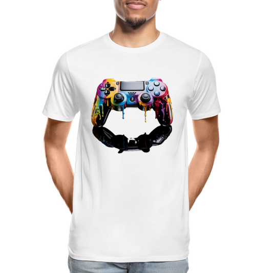 Controller Grafitti - Männer Premium Bio T-Shirt - Weiß