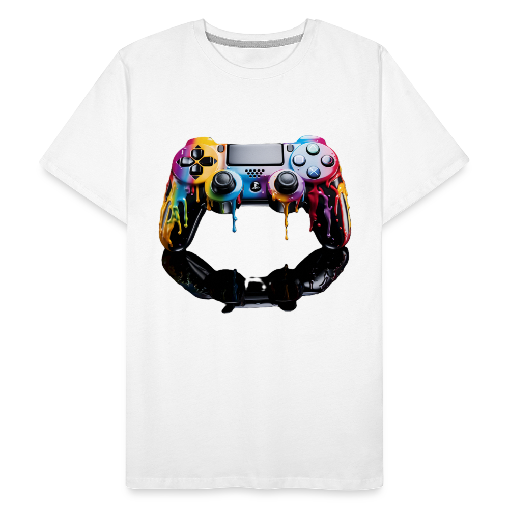 Controller Grafitti - Männer Premium Bio T-Shirt - Weiß