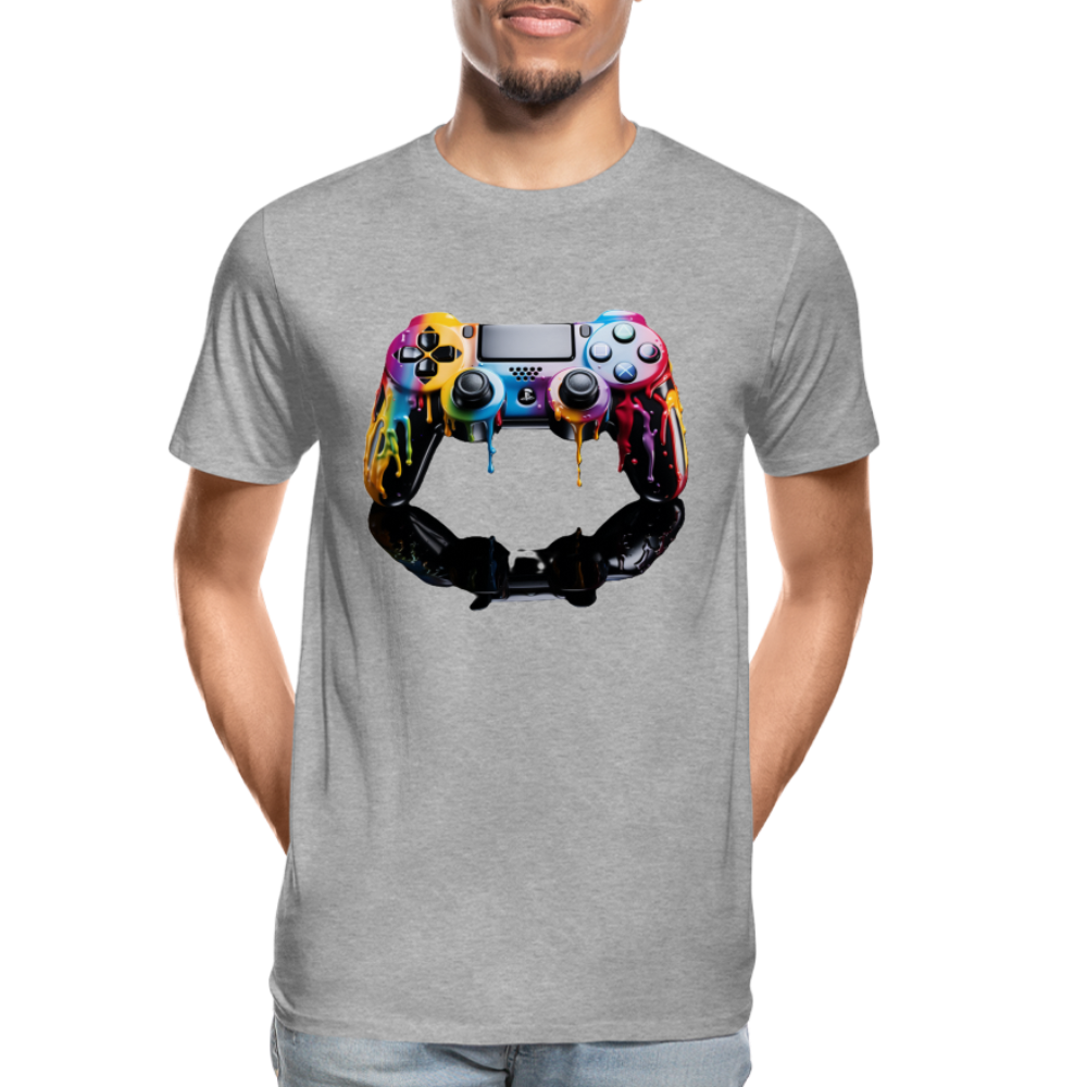 Controller Grafitti - Männer Premium Bio T-Shirt - Grau meliert