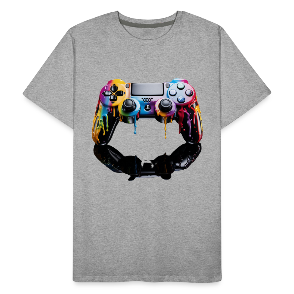 Controller Grafitti - Männer Premium Bio T-Shirt - Grau meliert