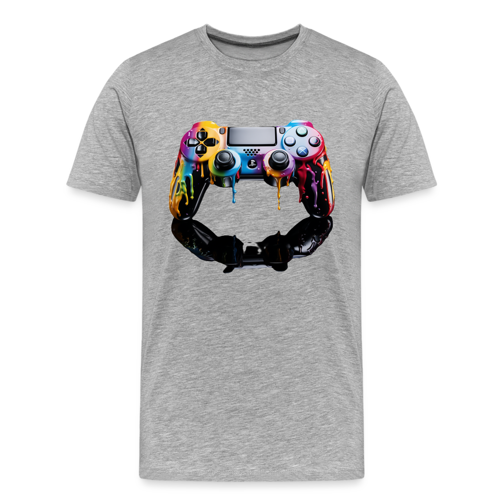 Controller Grafitti - Männer Premium Bio T-Shirt - Grau meliert