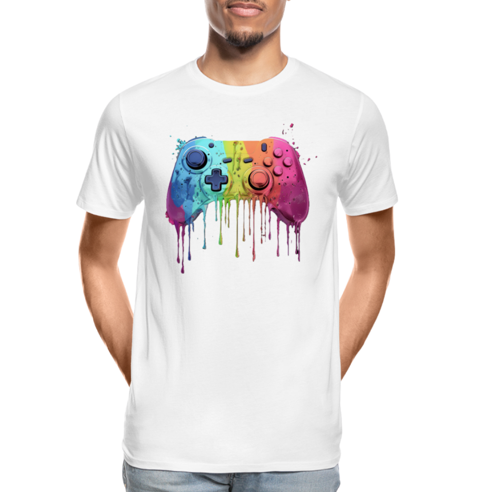 Controller Grafitti - Männer Premium Bio T-Shirt - Weiß