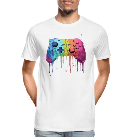 Controller Grafitti - Männer Premium Bio T-Shirt - Weiß