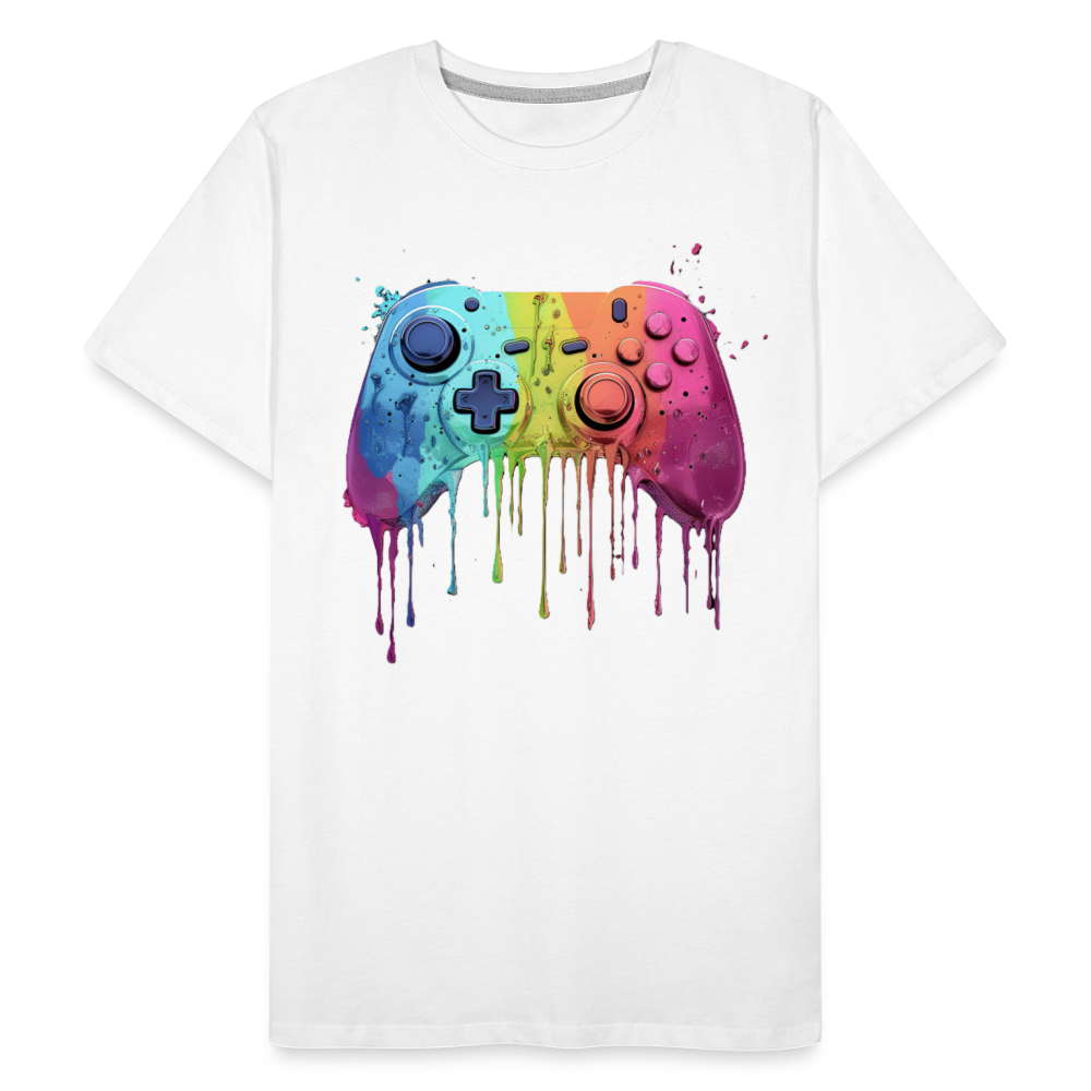 Controller Grafitti - Männer Premium Bio T-Shirt - Weiß