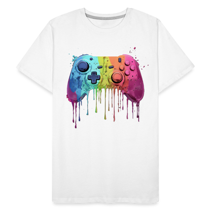 Controller Grafitti - Männer Premium Bio T-Shirt - Weiß