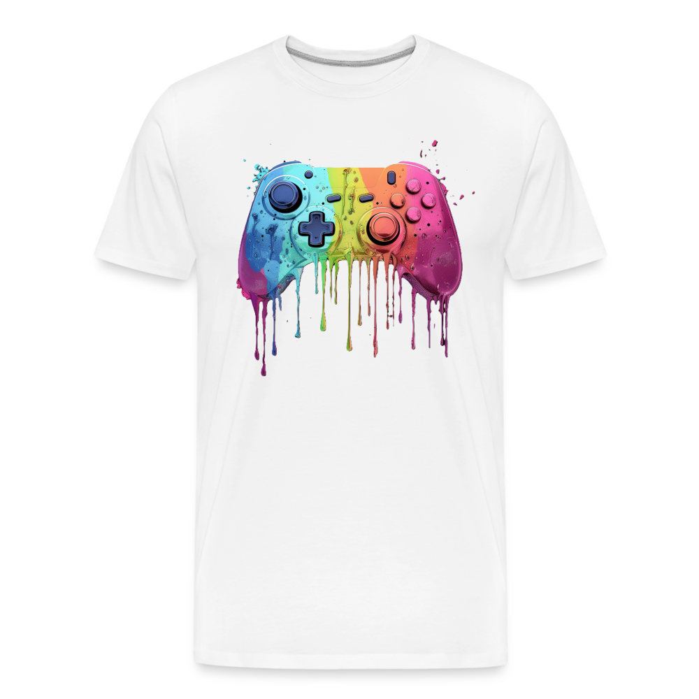 Controller Grafitti - Männer Premium Bio T-Shirt - Weiß