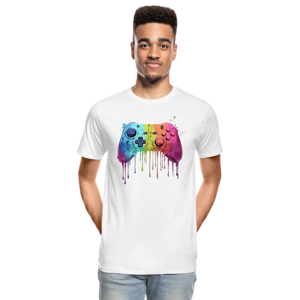 Controller Grafitti - Männer Premium Bio T-Shirt - Weiß