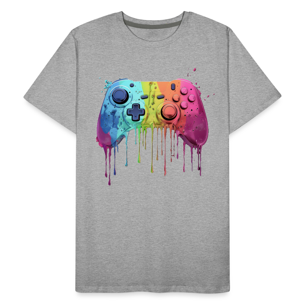 Controller Grafitti - Männer Premium Bio T-Shirt - Grau meliert