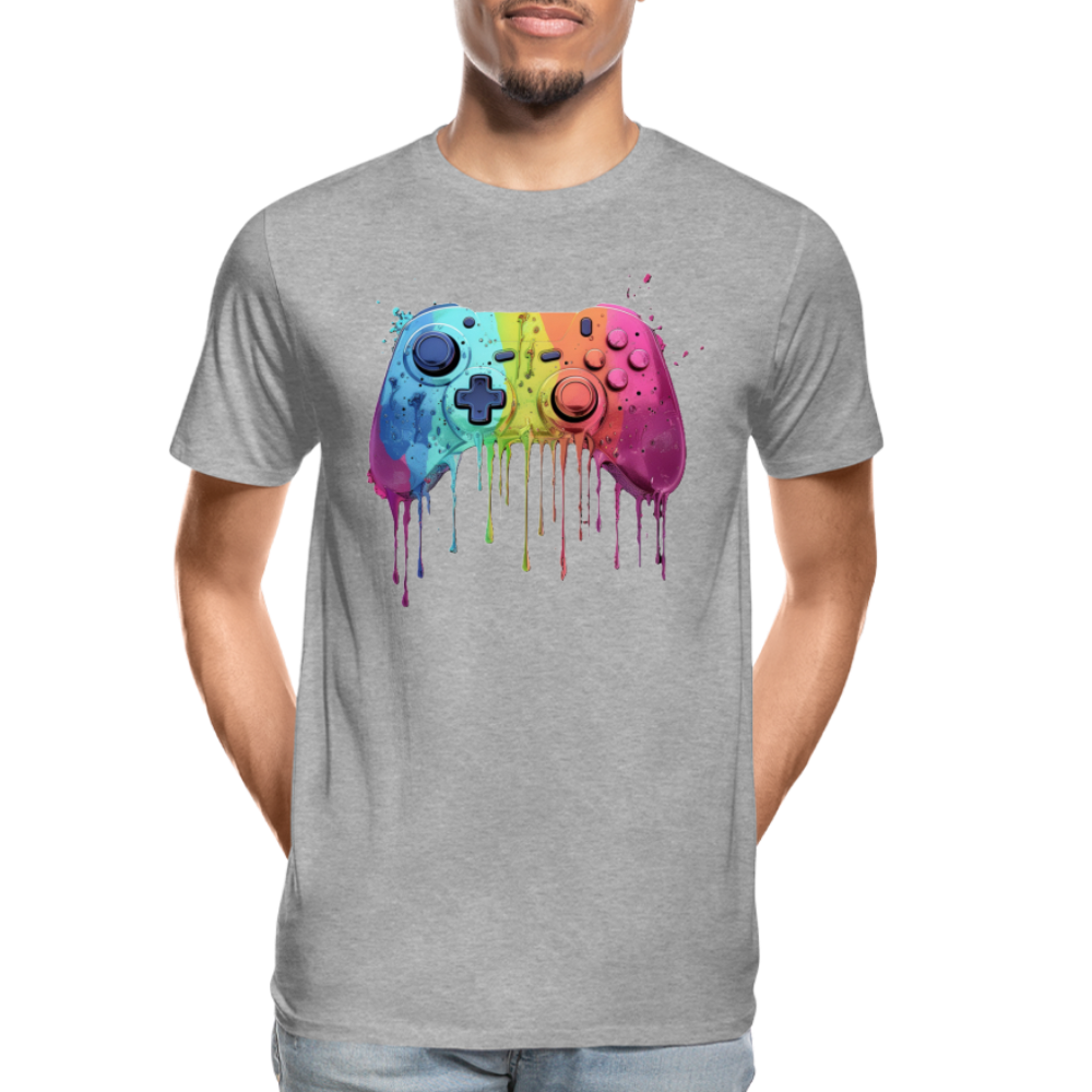 Controller Grafitti - Männer Premium Bio T-Shirt - Grau meliert