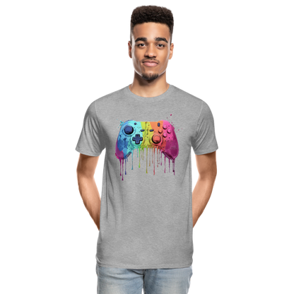 Controller Grafitti - Männer Premium Bio T-Shirt - Grau meliert