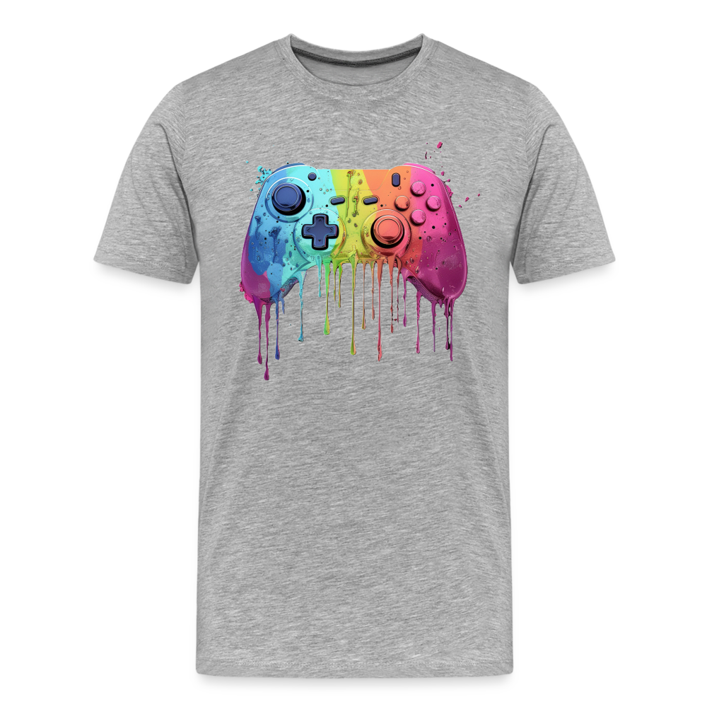 Controller Grafitti - Männer Premium Bio T-Shirt - Grau meliert