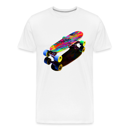 Skateboard Grafitti - Männer Premium Bio T-Shirt - Weiß