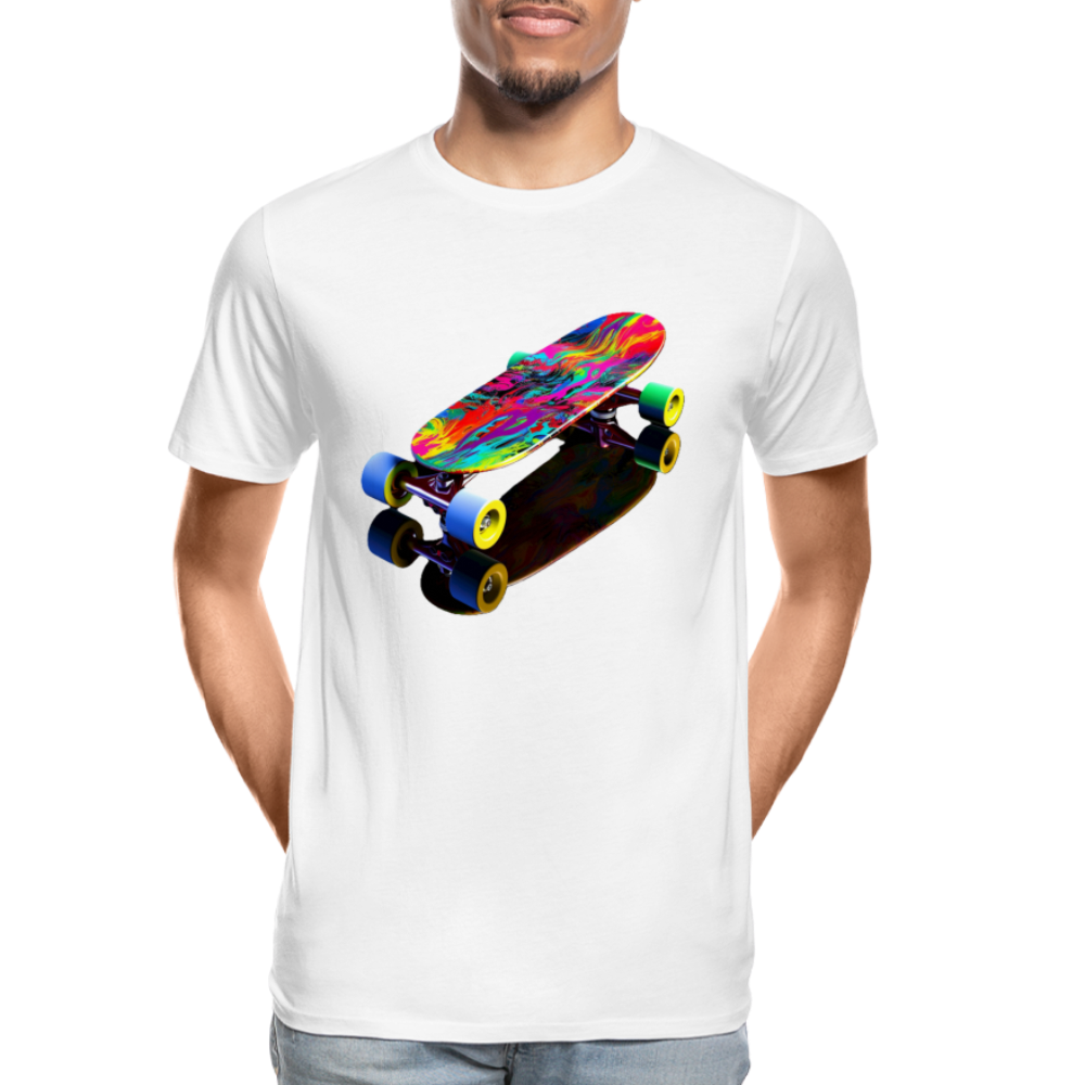 Skateboard Grafitti - Männer Premium Bio T-Shirt - Weiß