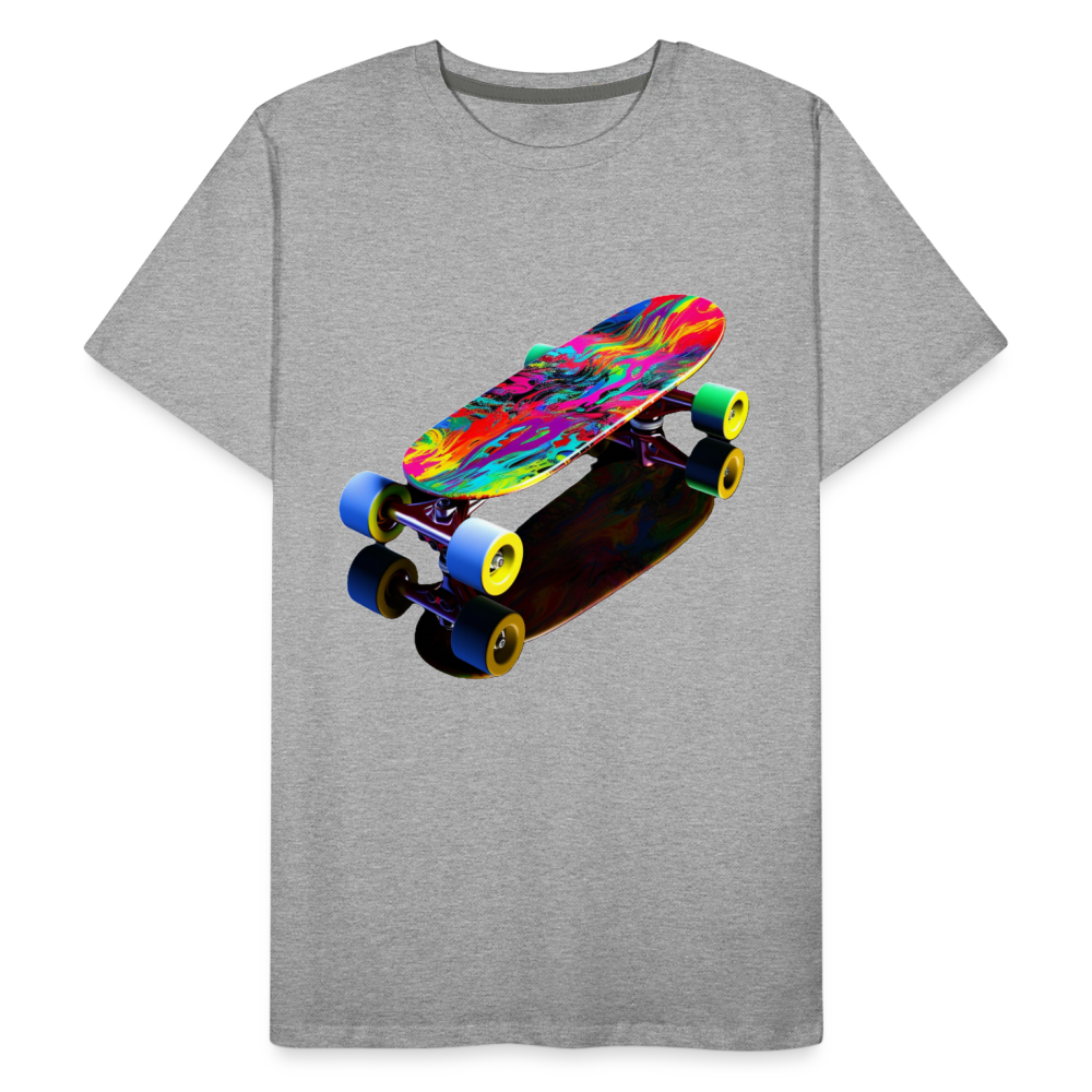 Skateboard Grafitti - Männer Premium Bio T-Shirt - Grau meliert