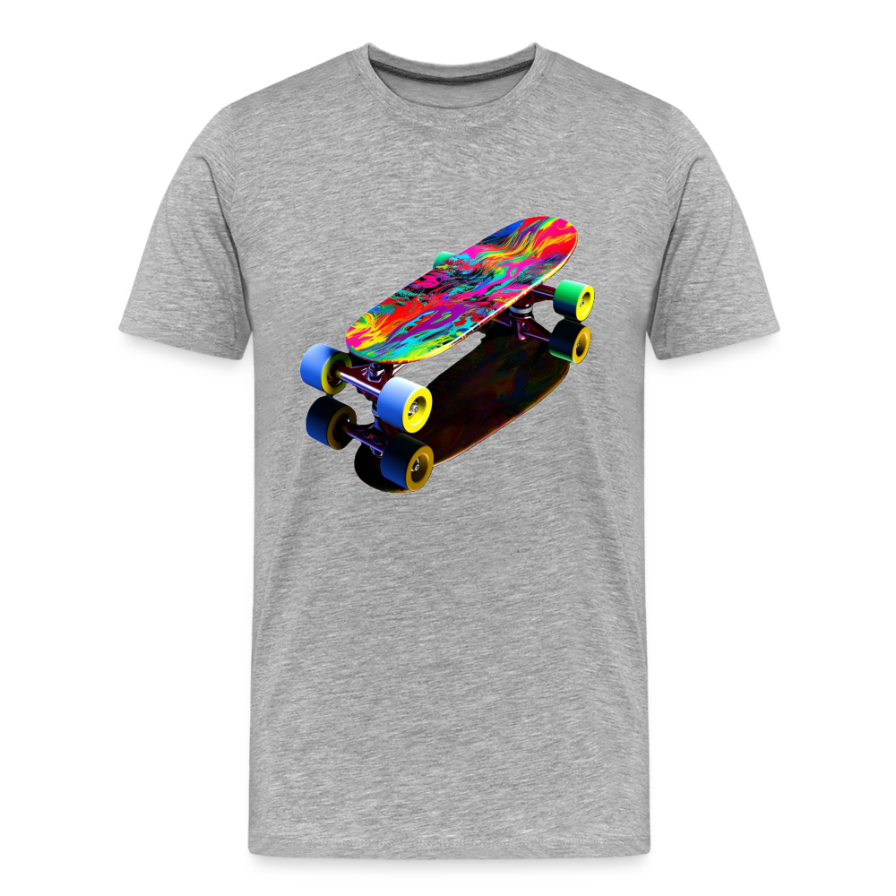 Skateboard Grafitti - Männer Premium Bio T-Shirt - Grau meliert