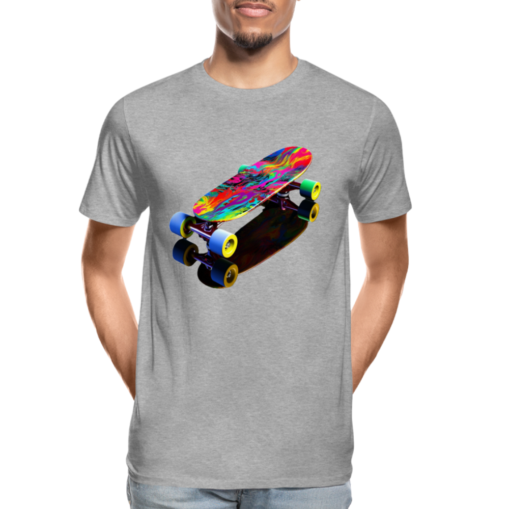 Skateboard Grafitti - Männer Premium Bio T-Shirt - Grau meliert