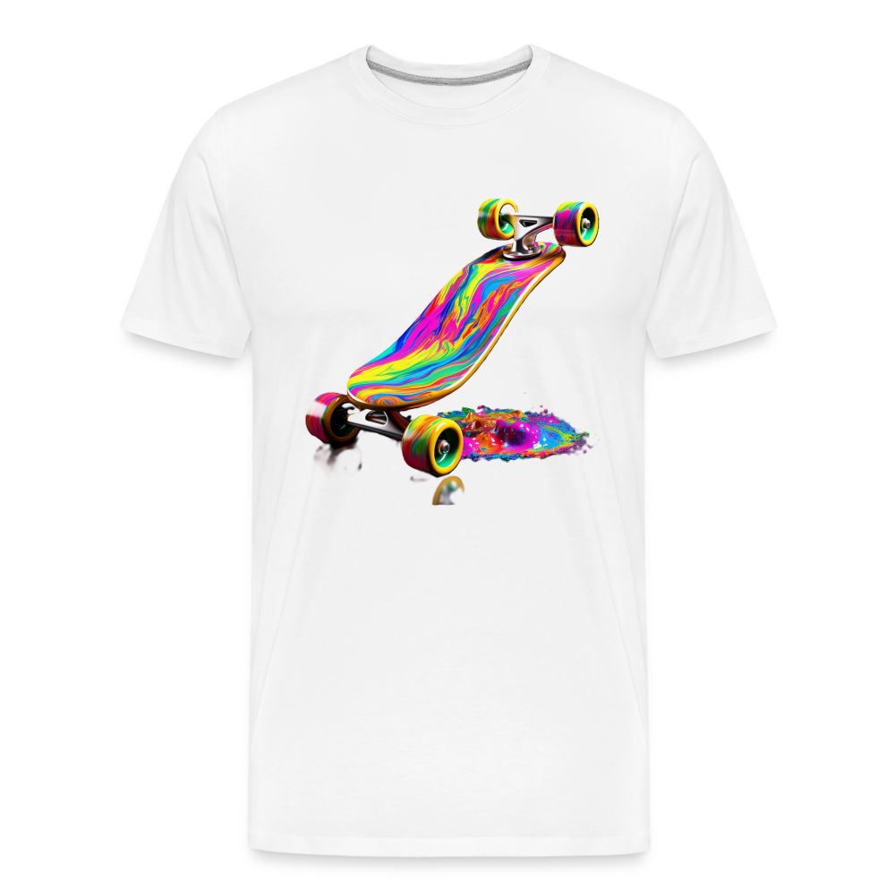 Skateboard Grafitti - Männer Premium Bio T-Shirt - Weiß