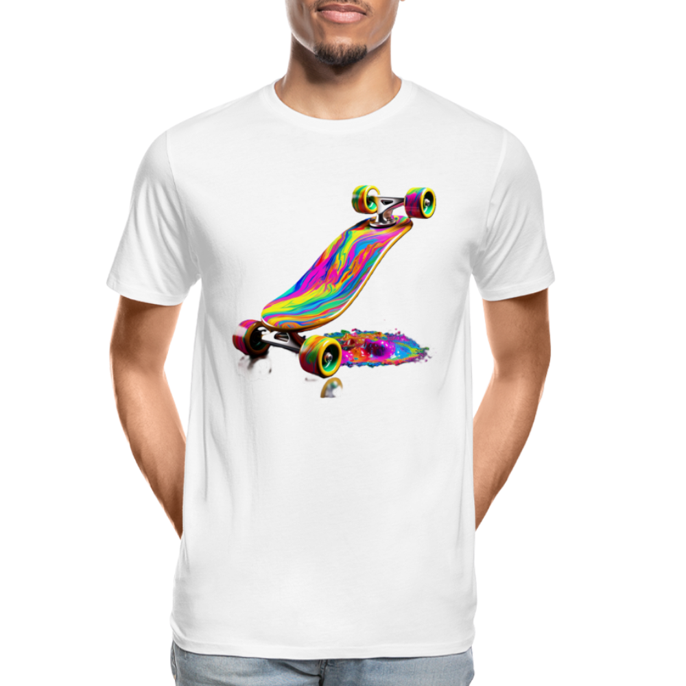 Skateboard Grafitti - Männer Premium Bio T-Shirt - Weiß