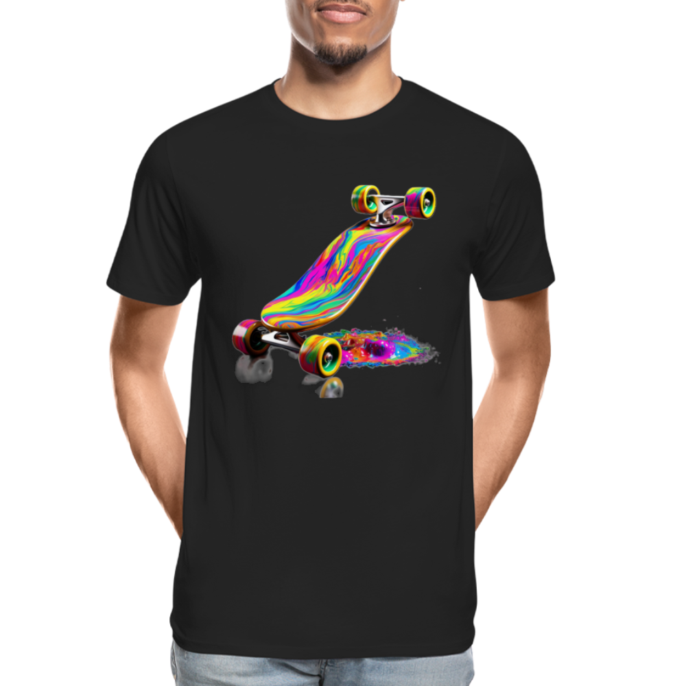 Skateboard Grafitti - Männer Premium Bio T-Shirt - Schwarz