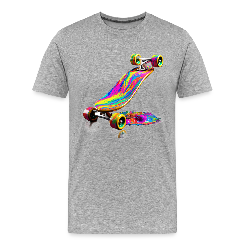 Skateboard Grafitti - Männer Premium Bio T-Shirt - Grau meliert