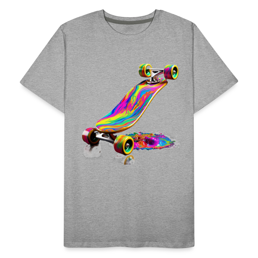 Skateboard Grafitti - Männer Premium Bio T-Shirt - Grau meliert