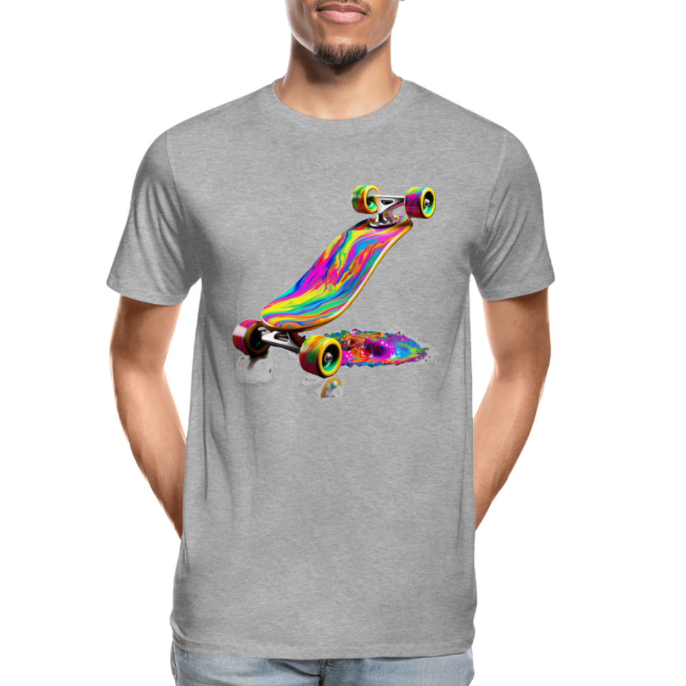 Skateboard Grafitti - Männer Premium Bio T-Shirt - Grau meliert