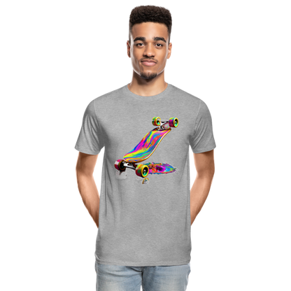 Skateboard Grafitti - Männer Premium Bio T-Shirt - Grau meliert