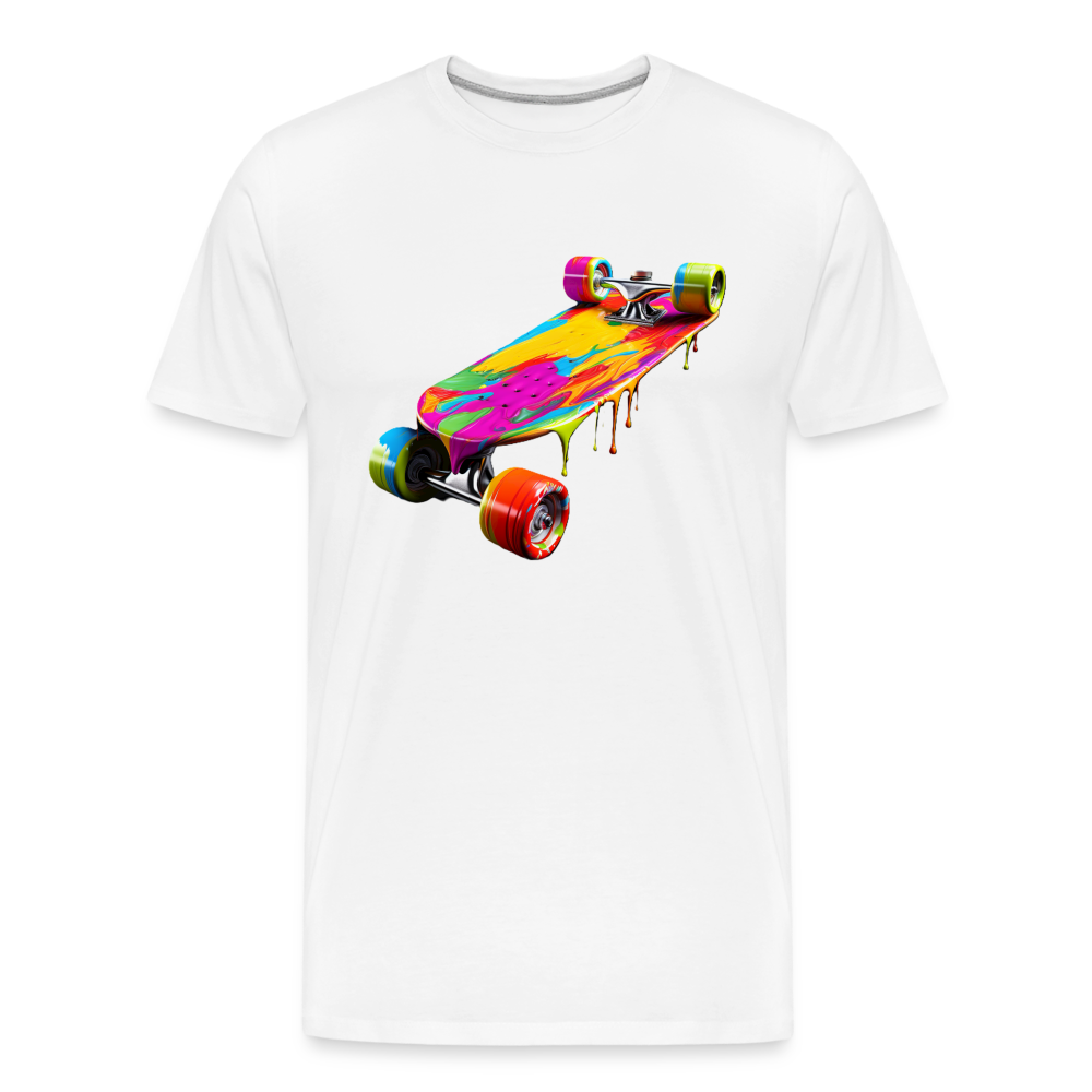 Skateboard Grafitti - Männer Premium Bio T-Shirt - Weiß