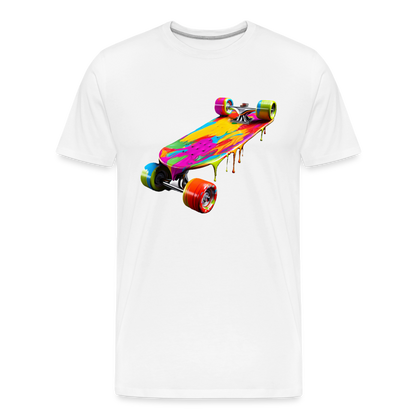 Skateboard Grafitti - Männer Premium Bio T-Shirt - Weiß