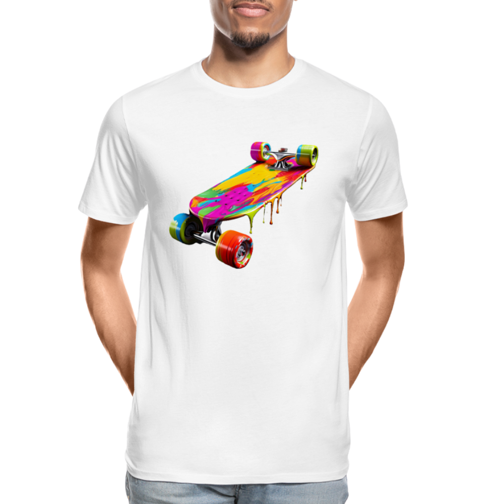 Skateboard Grafitti - Männer Premium Bio T-Shirt - Weiß