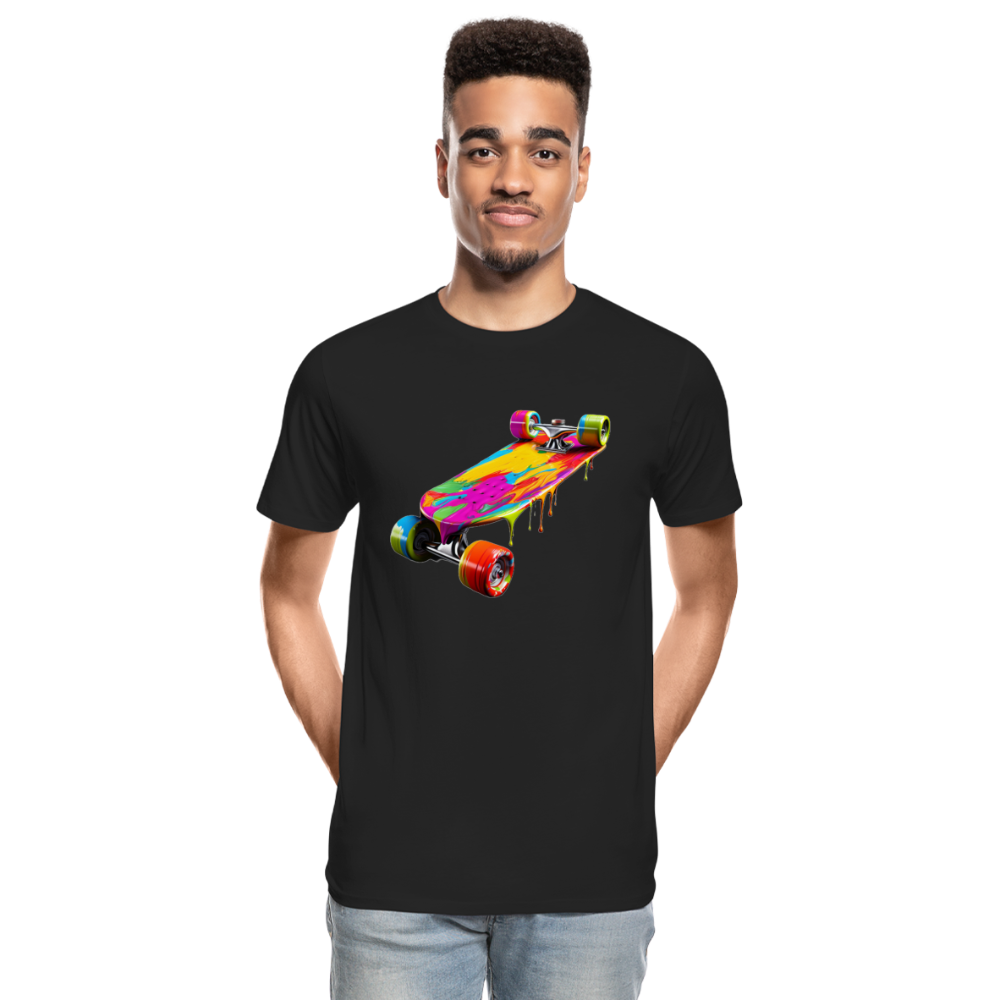 Skateboard Grafitti - Männer Premium Bio T-Shirt - Schwarz