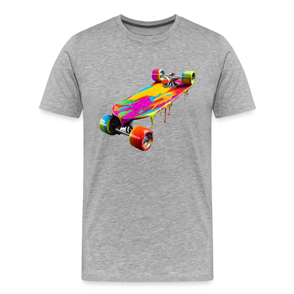 Skateboard Grafitti - Männer Premium Bio T-Shirt - Grau meliert