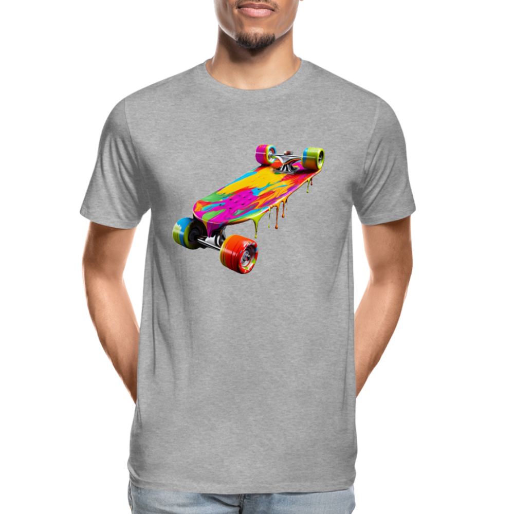 Skateboard Grafitti - Männer Premium Bio T-Shirt - Grau meliert