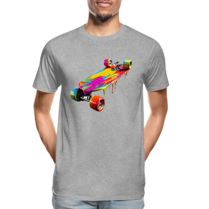 Skateboard Grafitti - Männer Premium Bio T-Shirt - Grau meliert