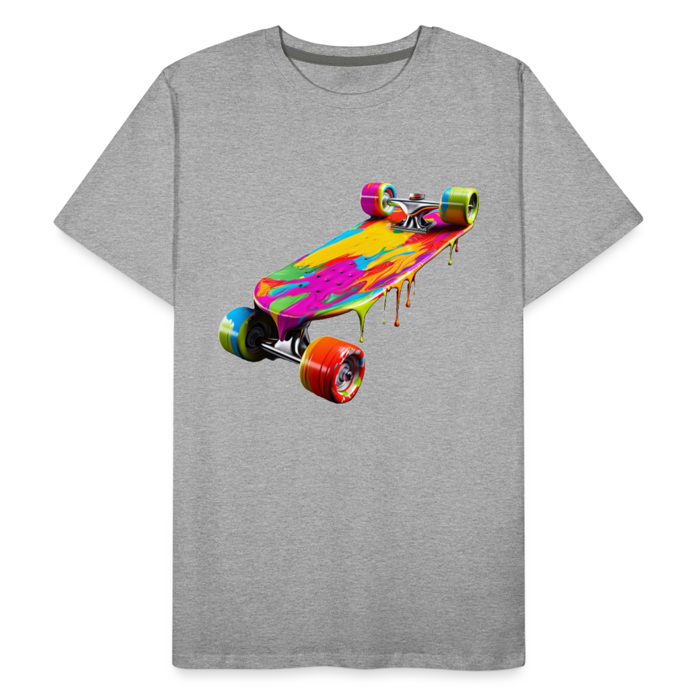 Skateboard Grafitti - Männer Premium Bio T-Shirt - Grau meliert