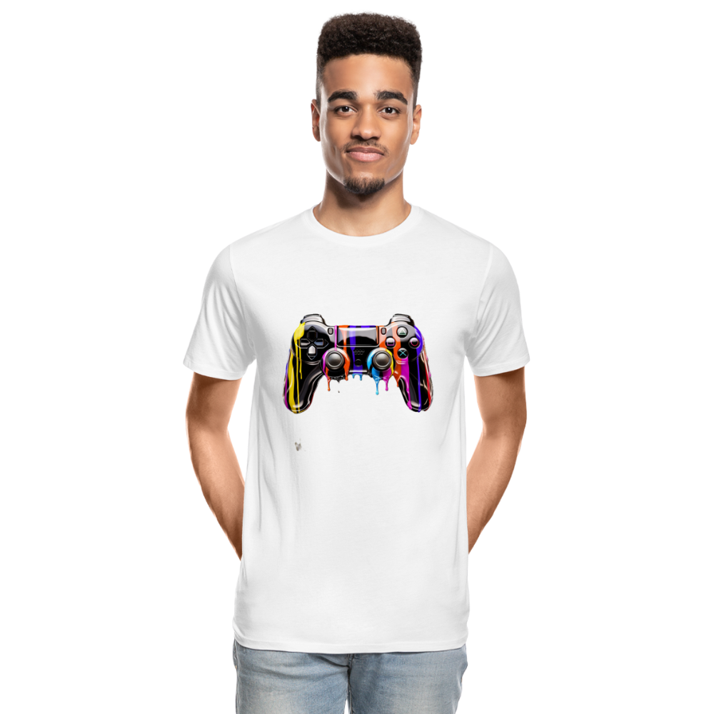 Controller Grafitti - Männer Premium Bio T-Shirt - Weiß