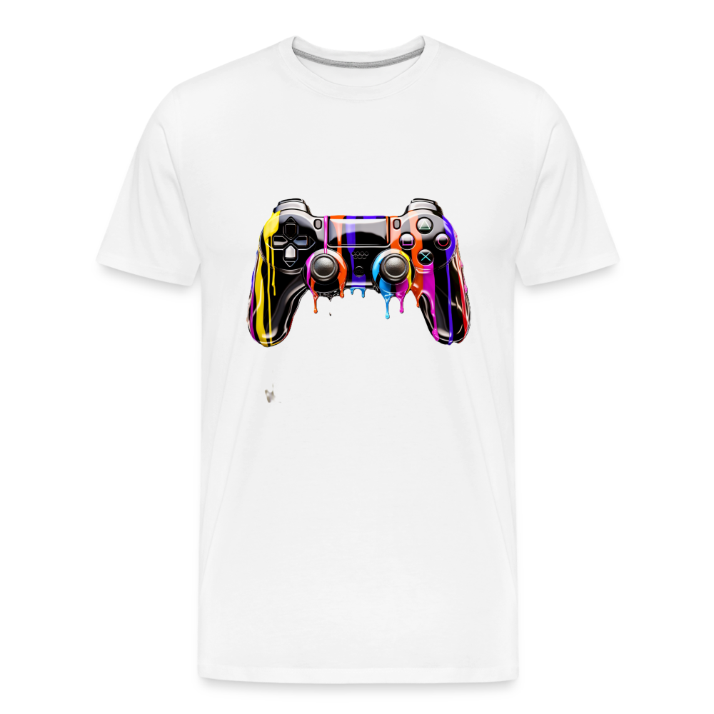 Controller Grafitti - Männer Premium Bio T-Shirt - Weiß