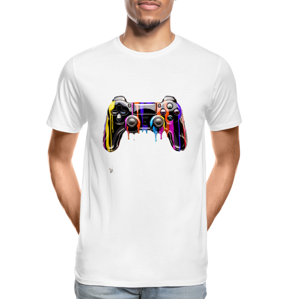 Controller Grafitti - Männer Premium Bio T-Shirt - Weiß