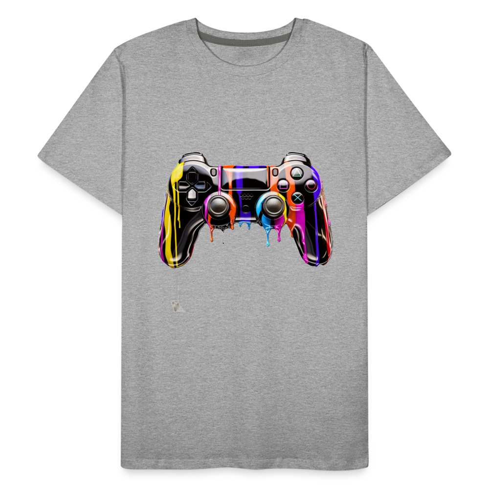 Controller Grafitti - Männer Premium Bio T-Shirt - Grau meliert